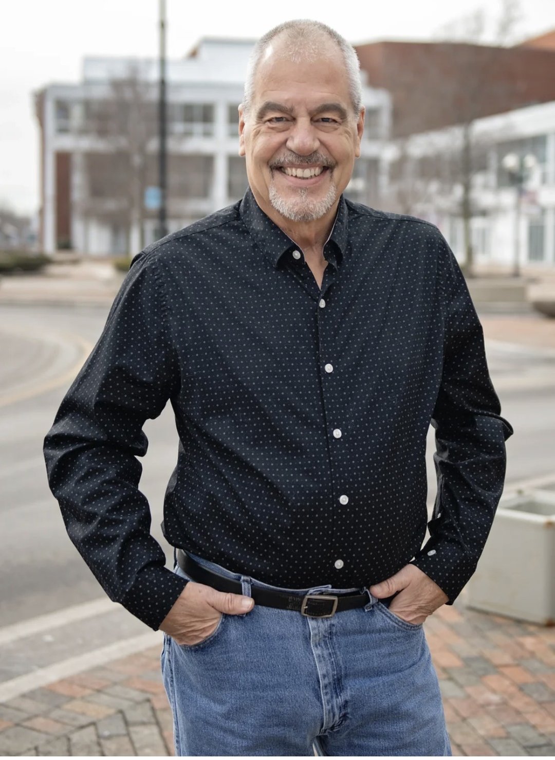 Jeff Givan smiling in downtown Lima, Ohio